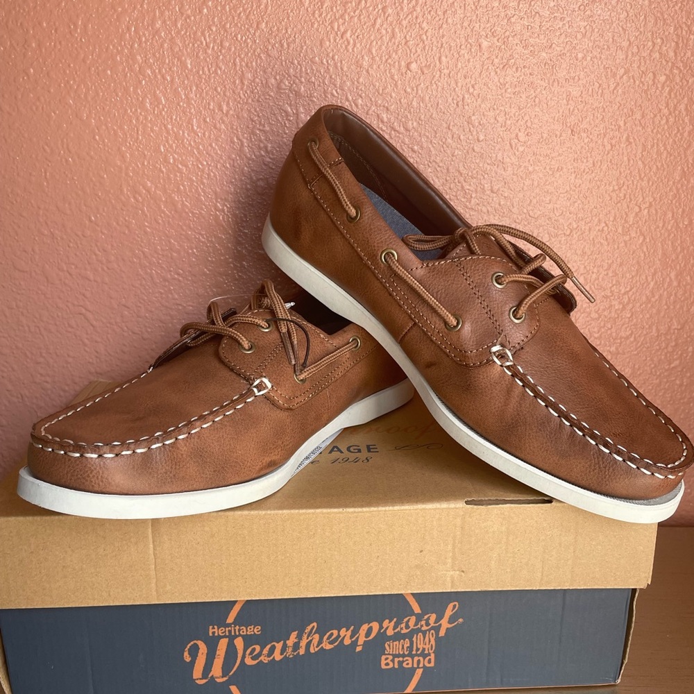 Weatherproof Men’s Benny Brown Boatshoes | Size 9